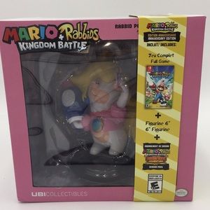 Nintendo Switch Mario Rabbids + Kingdom Battle Full Game + 6 inch Peach Figurine